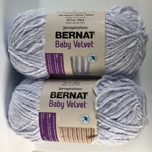 Bernat Baby Velvet Yarn Soft Sky Blue 2 Skeins 300g Each